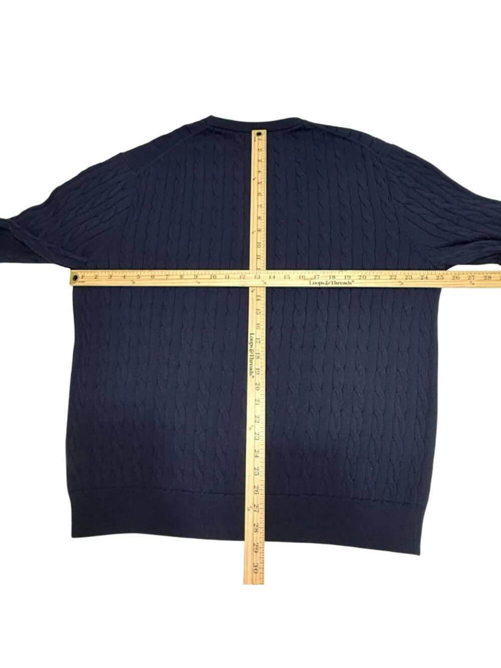 J.Crew Men's Navy Cable-Knit Crewneck Sweater XL 100% Cotton Style #BV493 - Picture 8 of 14